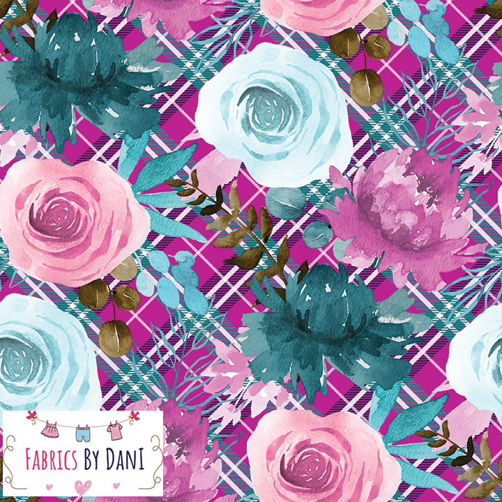 Floral Tartan Fabric